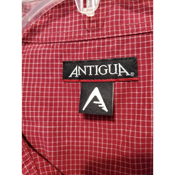 Antigua Florida State University Seminoles Cotton Blend Red Check Button-Up XL - Picture 3 of 7